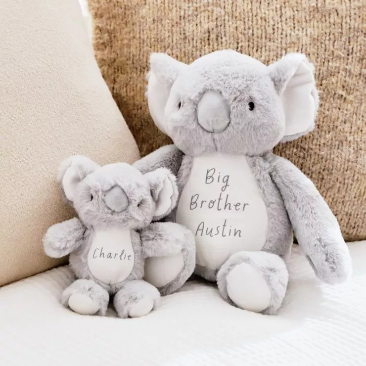 Personalised Koala & Baby Plush Toy Sibling Set