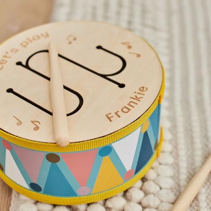 Personalised Wooden Drum Toy