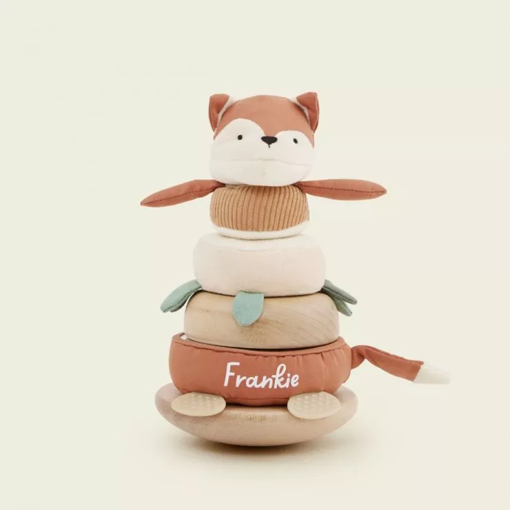 Personalised Sebra Sparky the Fox Stacking Toy