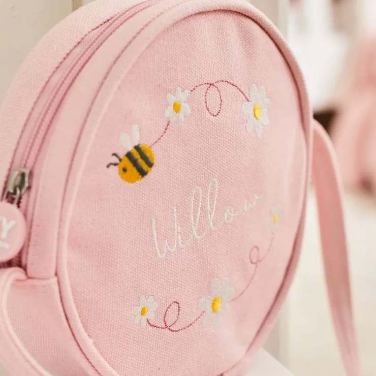 Personalised Bumblebee Design Pink Handbag