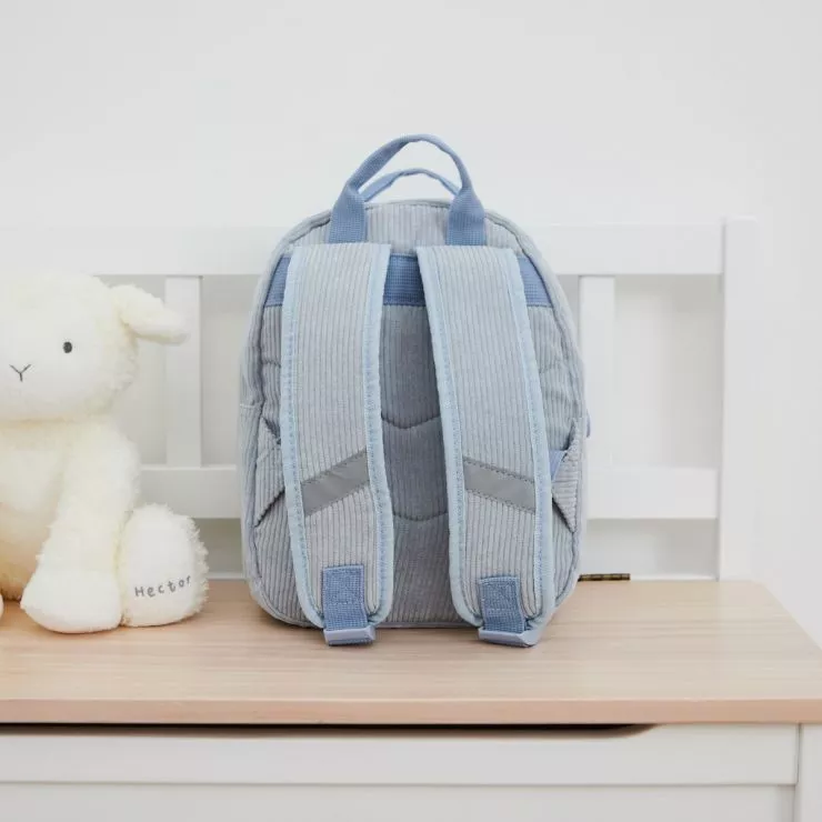 Personalised Blue Farmyard Design Cord Mini Backpack