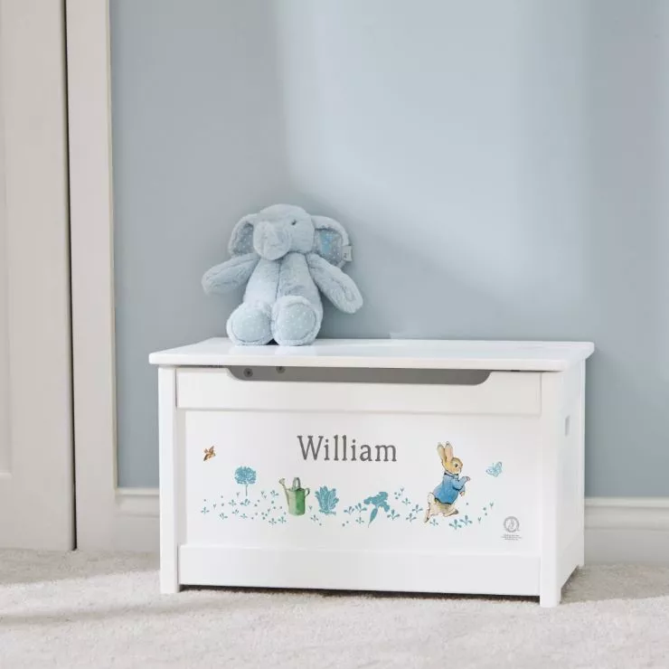 Personalised Peter Rabbit White Toy Box