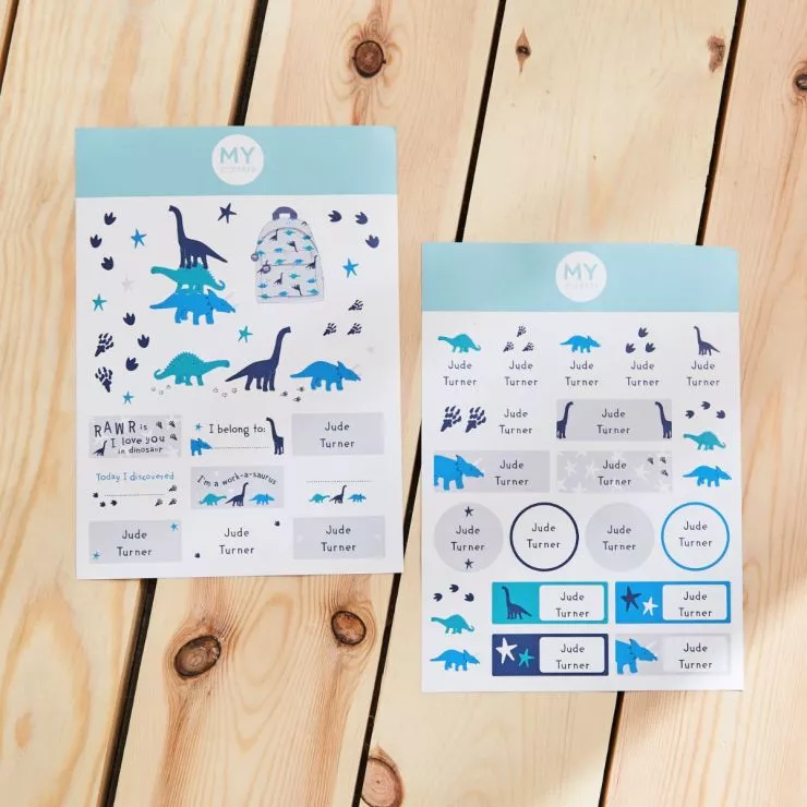 Personalised Dinosaur Sticker Pack