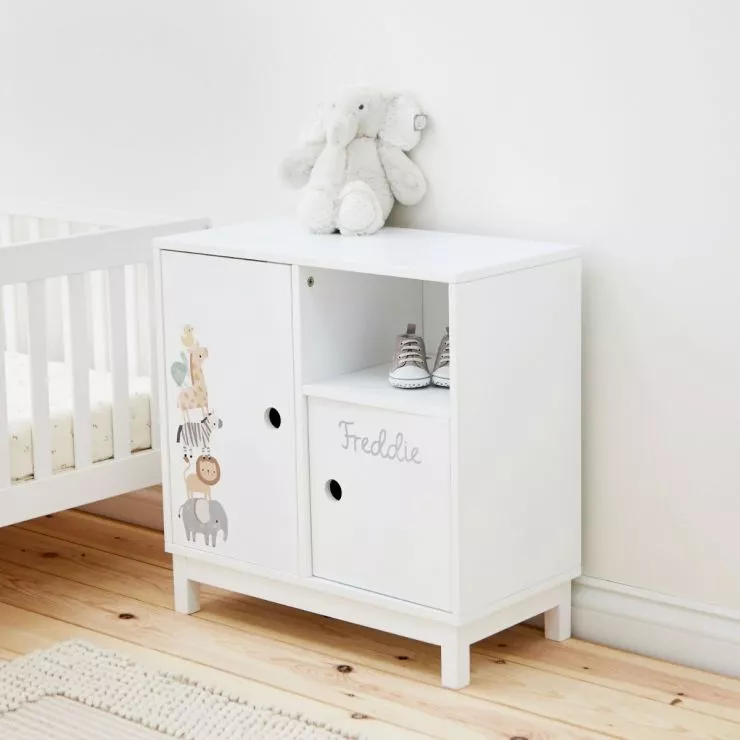 Personalised Kids Concept White Welcome to the World Cupboard