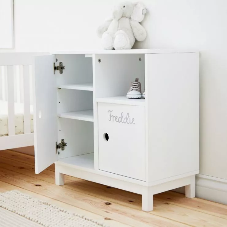 Personalised Kids Concept White Welcome to the World Cupboard