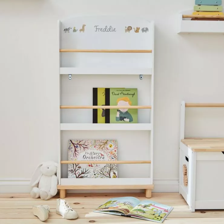 Personalised Safari Design White Bookcase