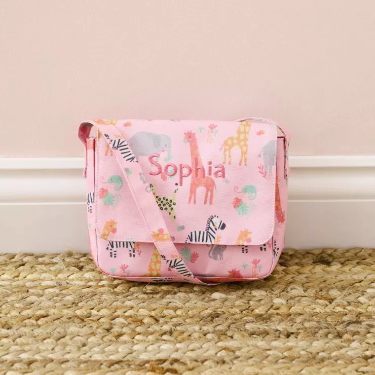 Personalised Pink Safari Print Handbag