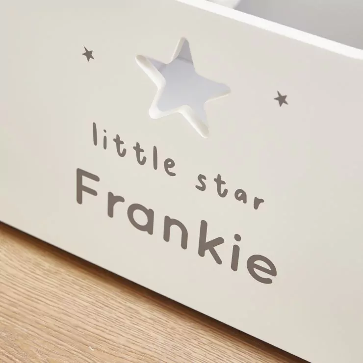 Personalised Large White Star Toy Box