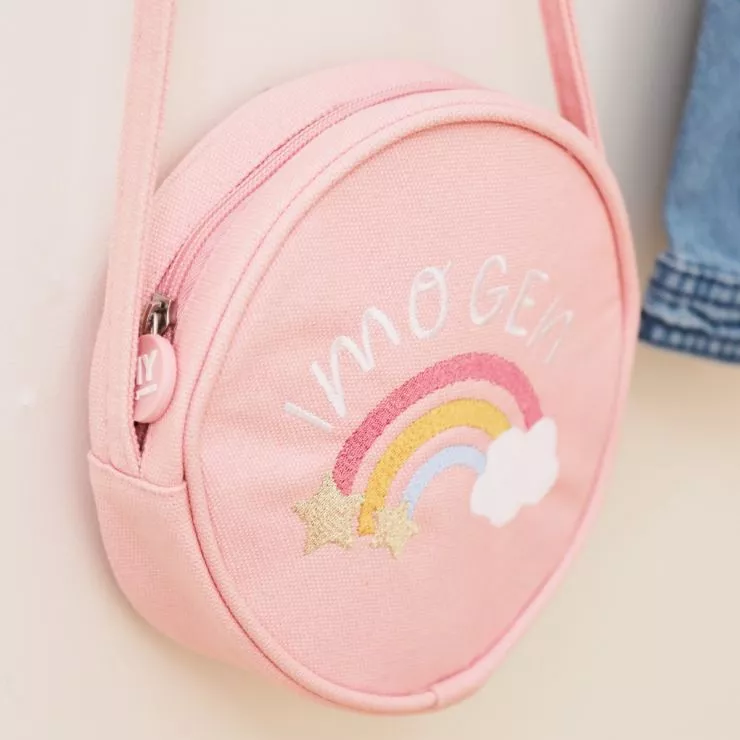 Personalised Rainbow Pink Handbag