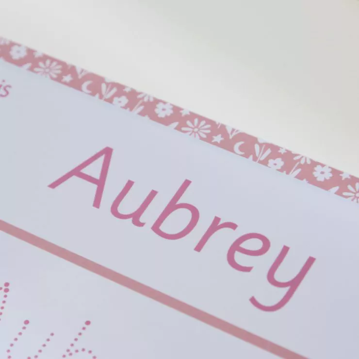 Personalised Pink Floral Whiteboard & Pen