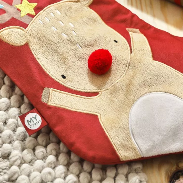 Personalised Medium Reindeer Christmas Stocking
