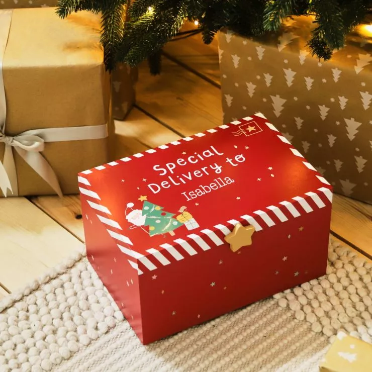 Personalised Red Christmas Gift Box