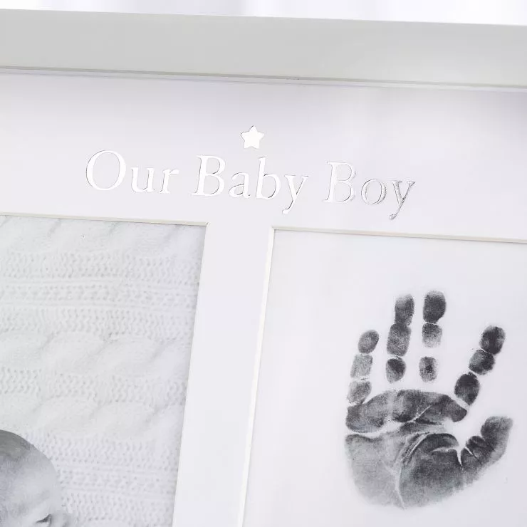 Personalised 'Our Baby Boy' Photo and Ink Print Frame