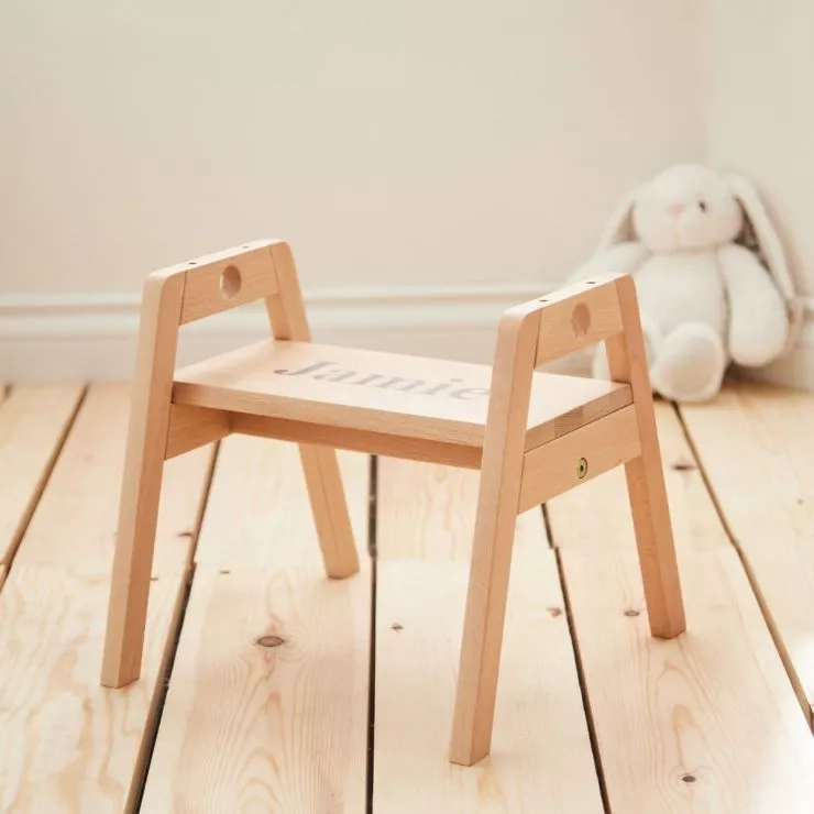 Personalised Kids Concept Adjustable Wooden Stool