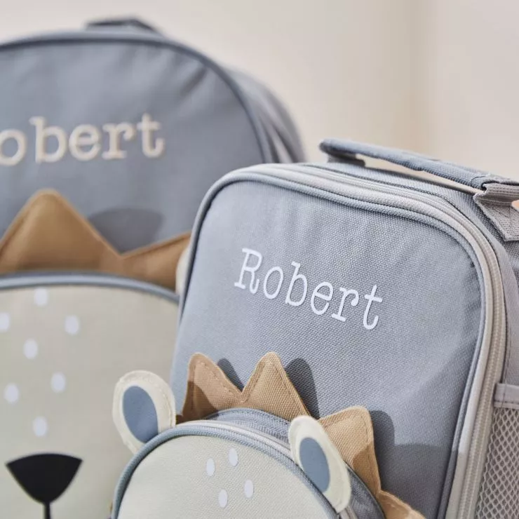 Personalised Lion Backpack & Lunch Bag Gift Set