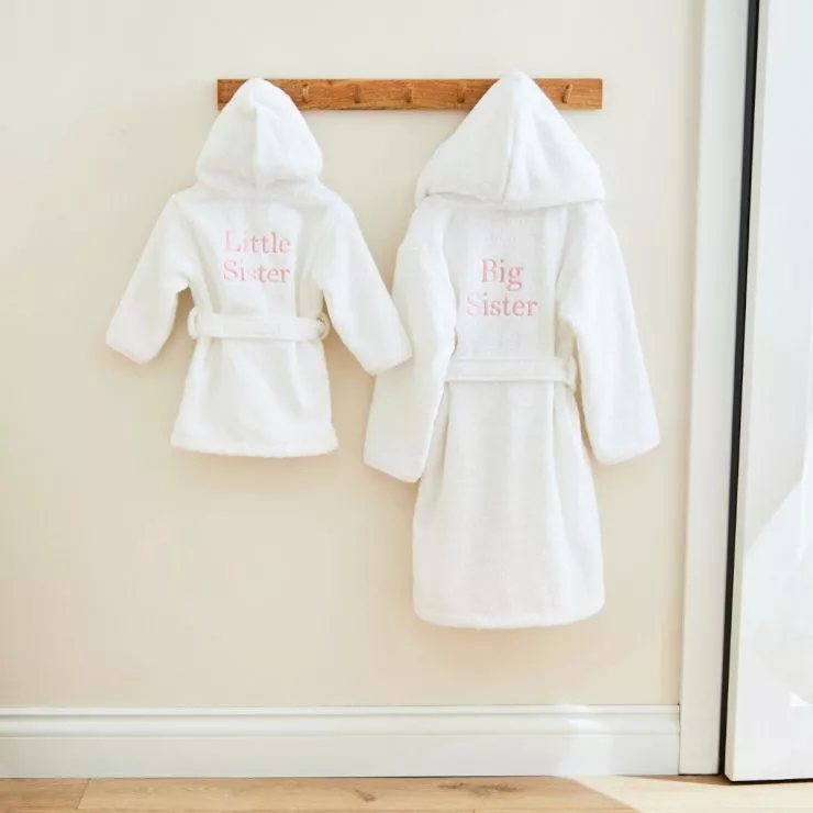 Pink Gingham Trim Sibling Dressing Gown Gift Set
