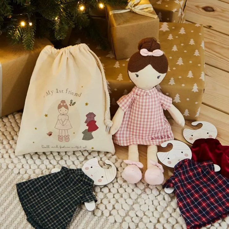 Personalised Christmas Doll Dress-Up Set
