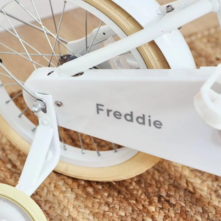 Personalised White Banwood Classic Bicycle and Helmet