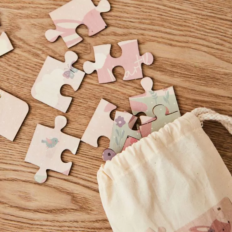 Personalised Bunny Wooden Puzzle Set