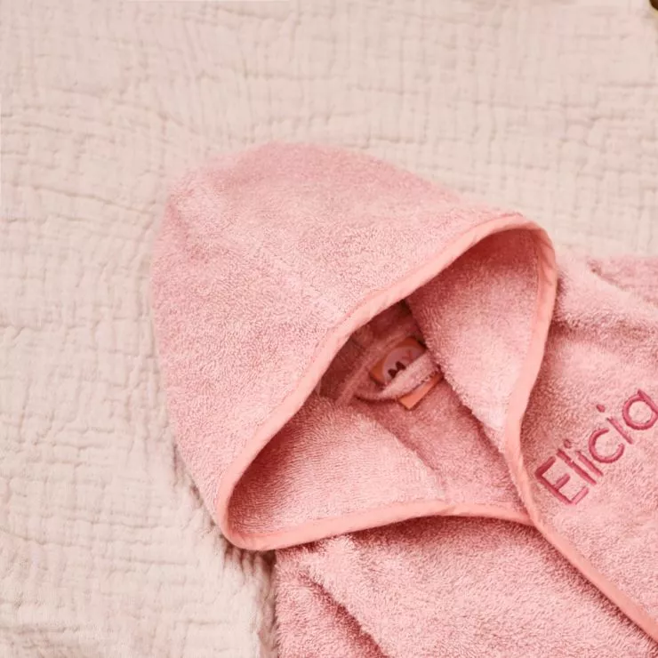 Personalised Pink Hooded Towelling Robe