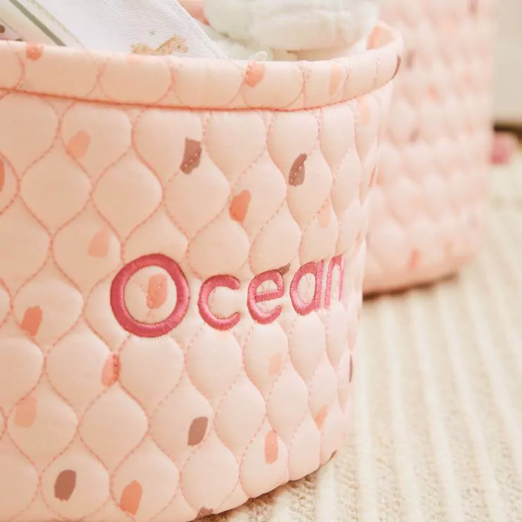 Personalised Pink Polka Dot Storage Bag Set 