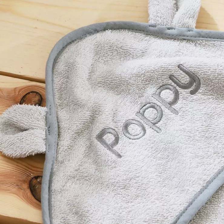Personalised Small Grey Hooded Towel