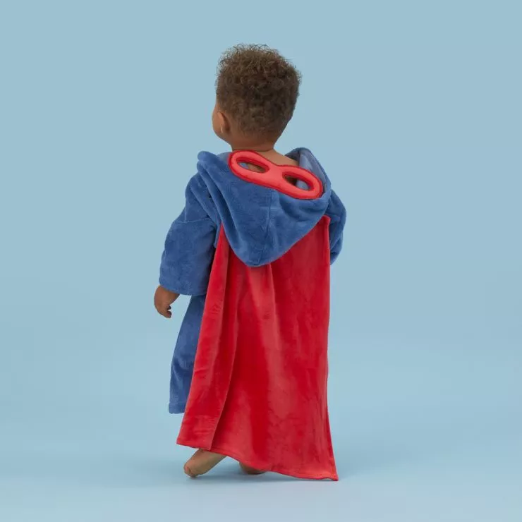 Personalised Super Hero Robe with Mask Model Back