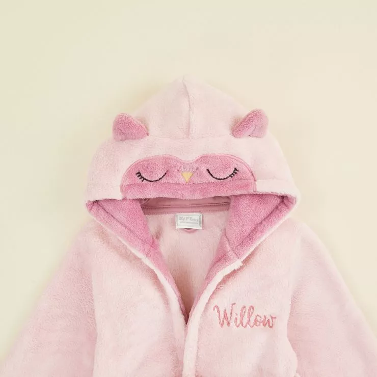 Personalised Pink Owl Robe Personalised