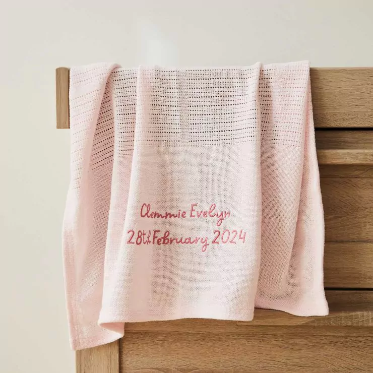 Personalised Light Pink Cellular Blanket