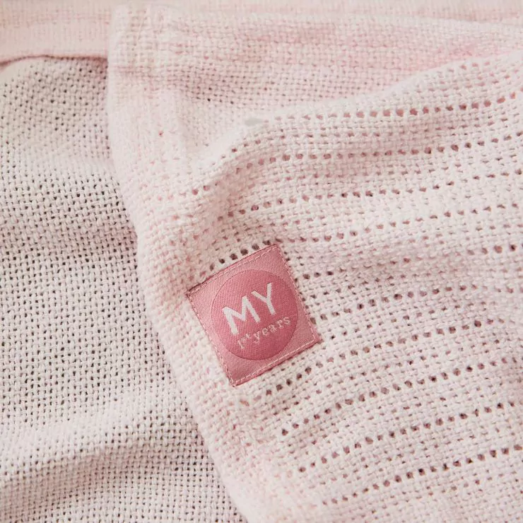 Personalised Light Pink Cellular Blanket