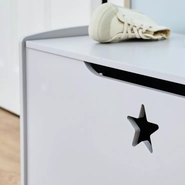 Personalised Large Grey Star Design Toy Box