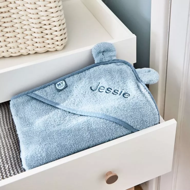 Personalised Small Blue Hooded Towel