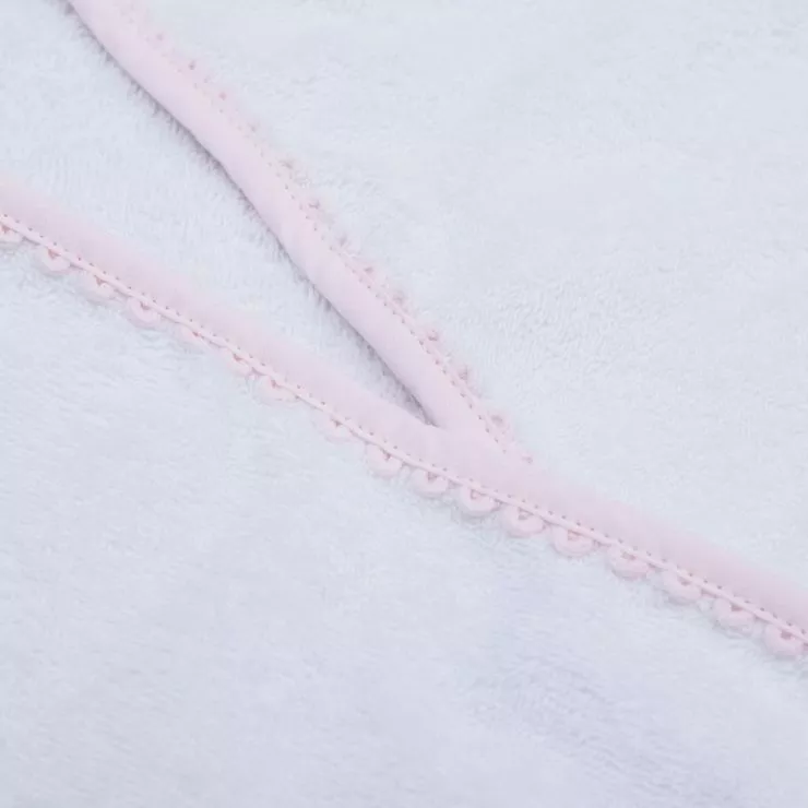 Personalised Pink Picot Trim Hooded Towel