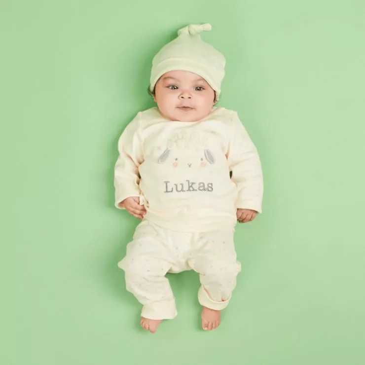 Personalised Embroidered Little Lamb Jersey Outfit Set (3 piece)