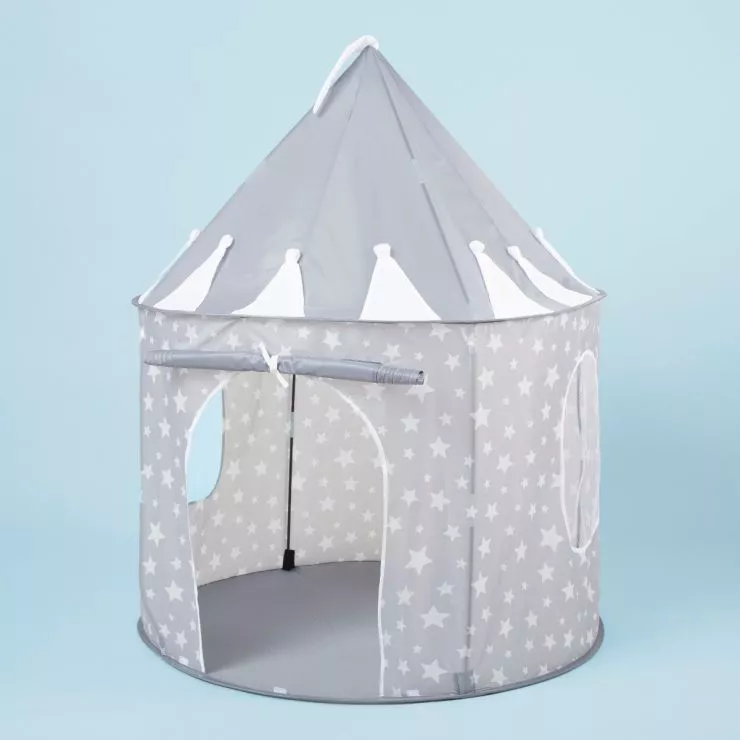 Personalised Grey Star Play Tent Open