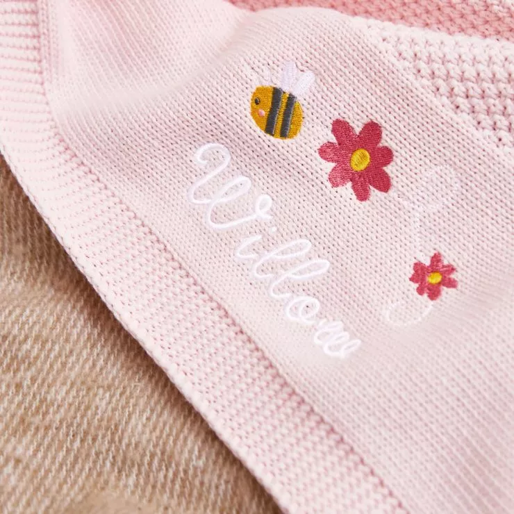 Personalised Bumblebee Light Pink Shawl