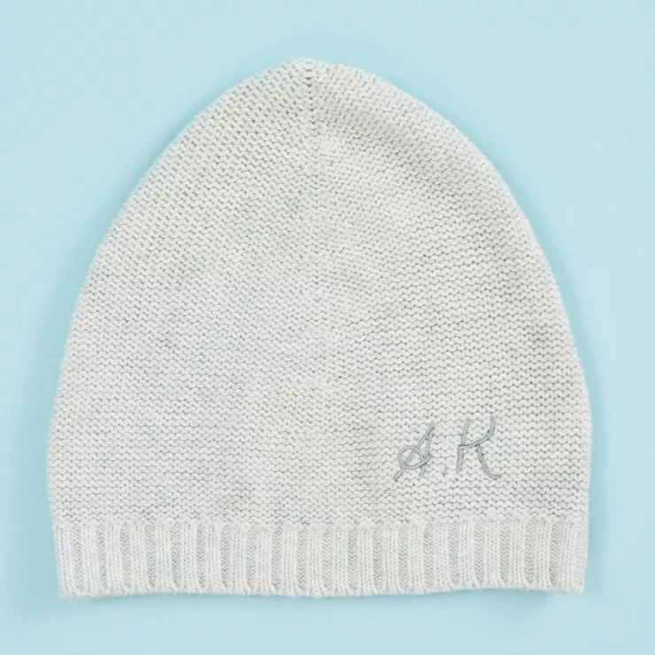 Personalised Knitted Grey Hat