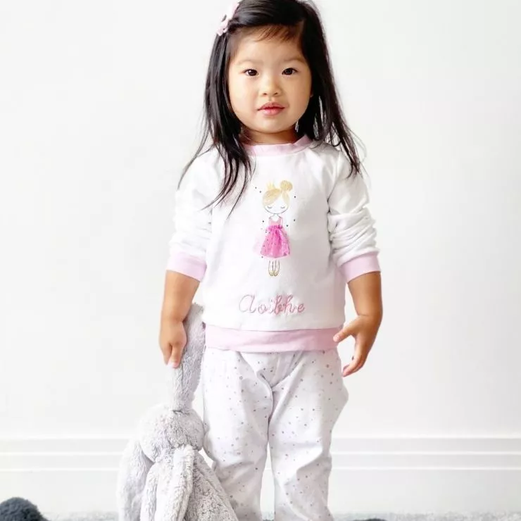 Personalised Pink Princess Pyjama Set Model