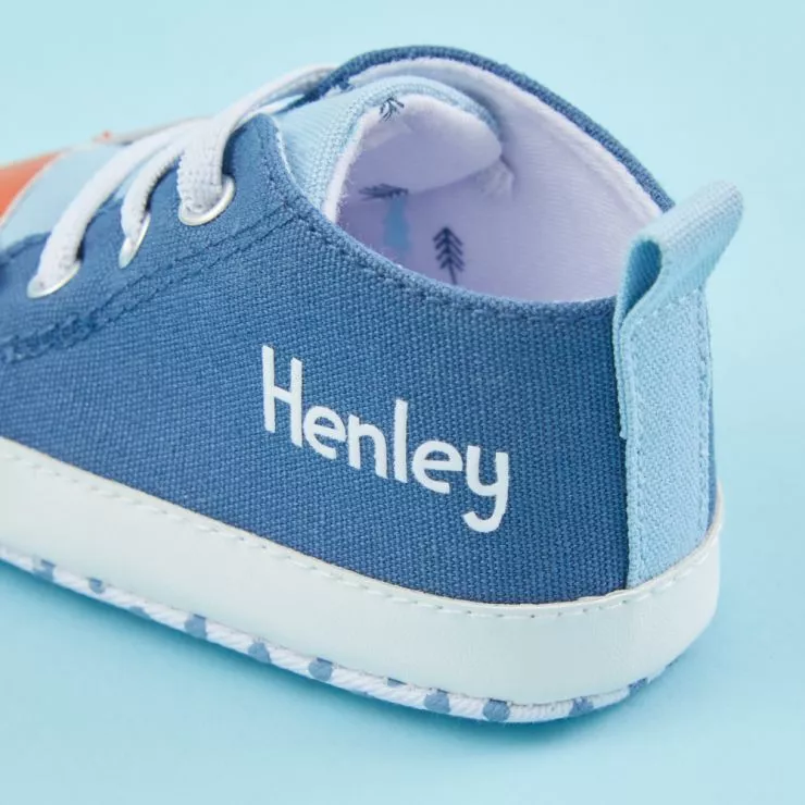 Personalised Blue Fox High Top Trainers