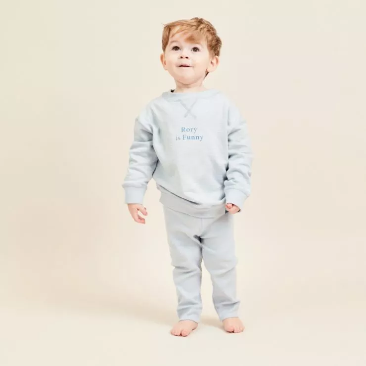 Personalised Blue Slogan Outfit Set