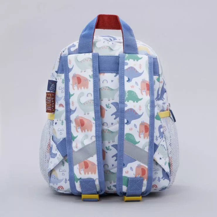 Personalised Colourful Dinosaur Print Mini Backpack