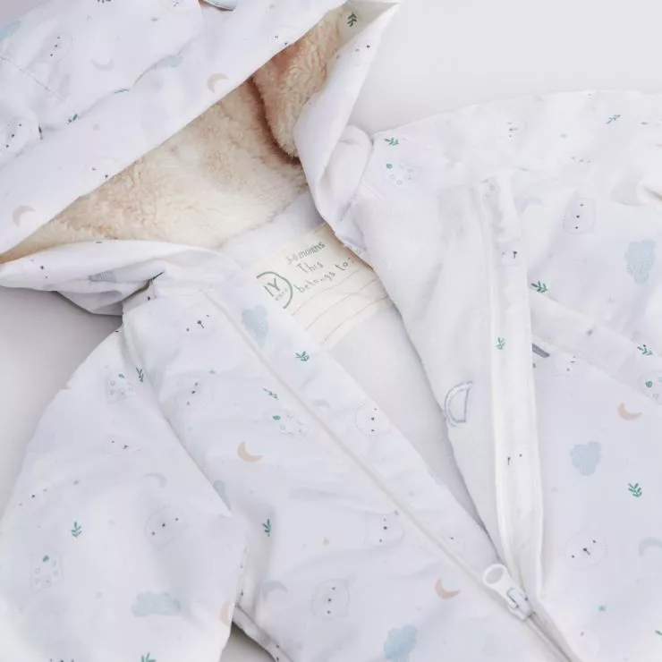 Personalised Ivory Little Bear Snowsuit