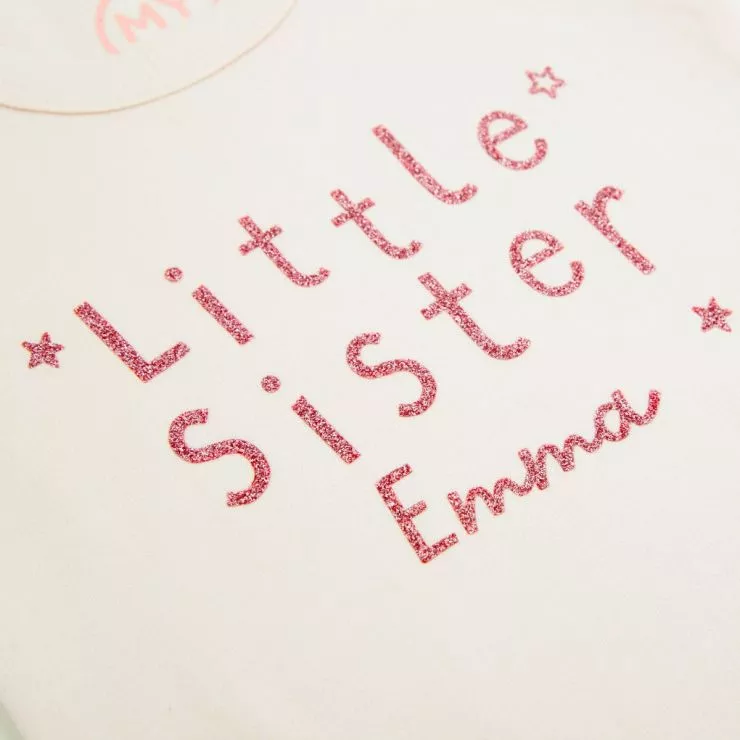 Personalised Pink Little Sister Bodysuit