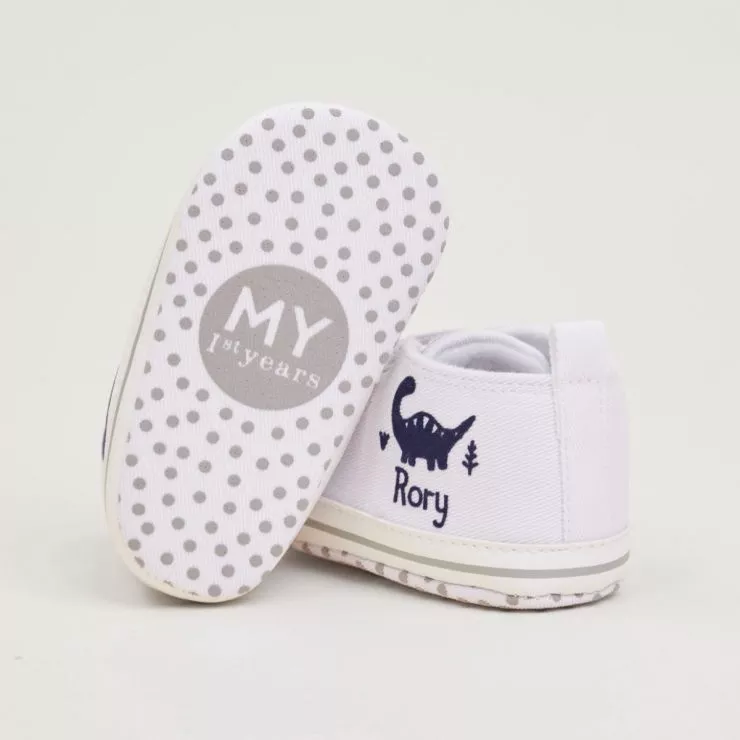 Personalised Dinosaur Design Baby High Top Shoes