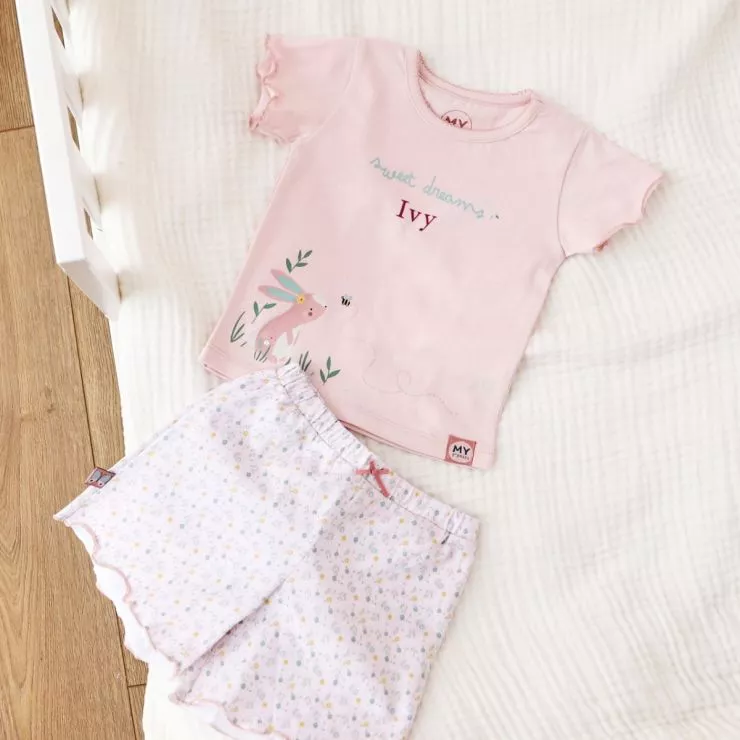 Personalised Hello Petal Cotton Pyjama Set