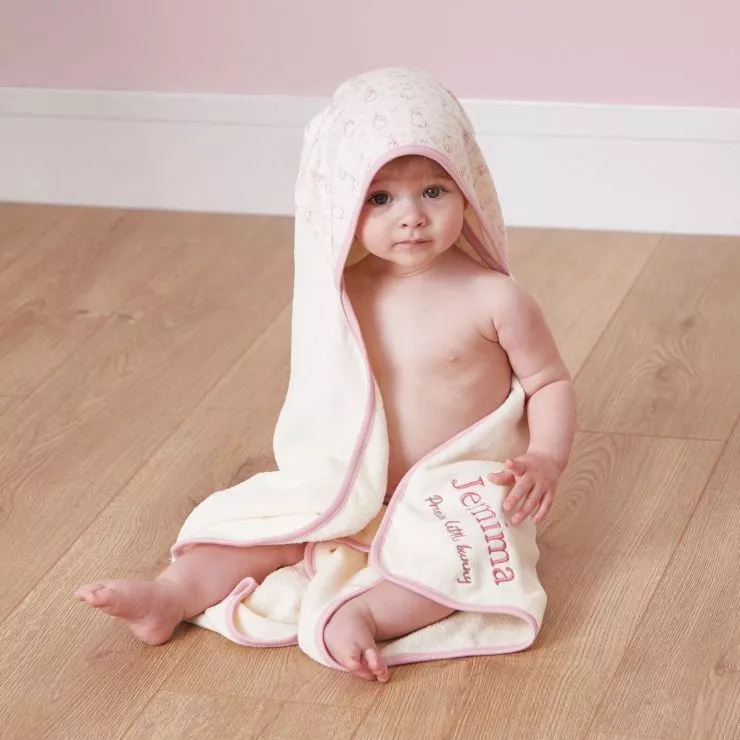 Personalised Cream Flopsy Bunny Hooded Towel