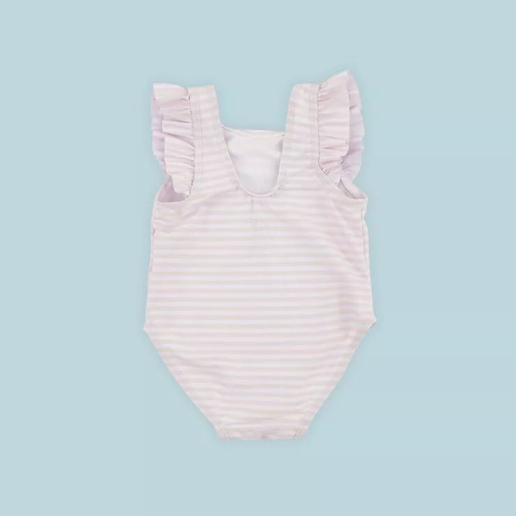 Personalised Pink Striped Swimming Costume