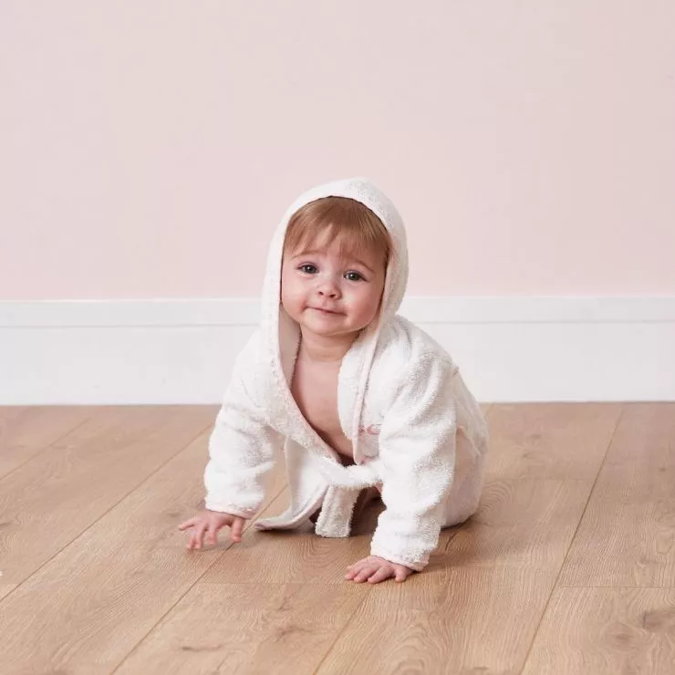 Personalised Heritage Pink Picot Trim Dressing Gown