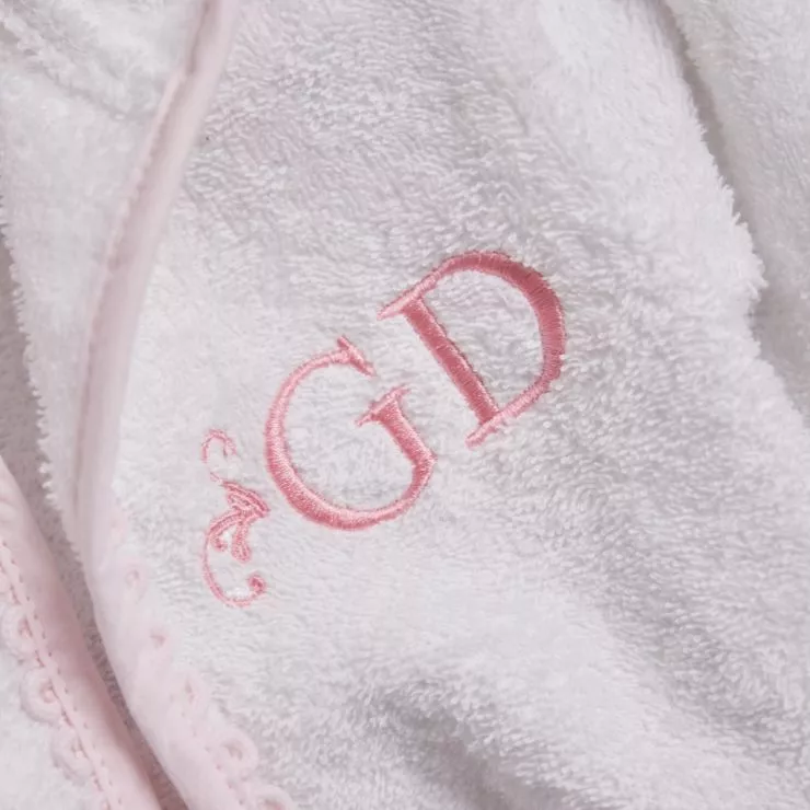 Personalised Heritage Pink Picot Trim Dressing Gown