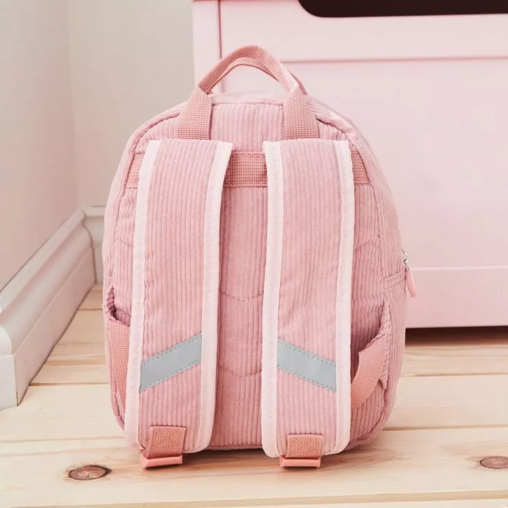 Personalised Pink Cord Mini Backpack